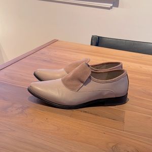 Free people tan leather loafers